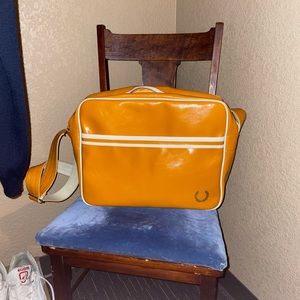 Rare Vintage Fred Perry Leather bag in orange!!